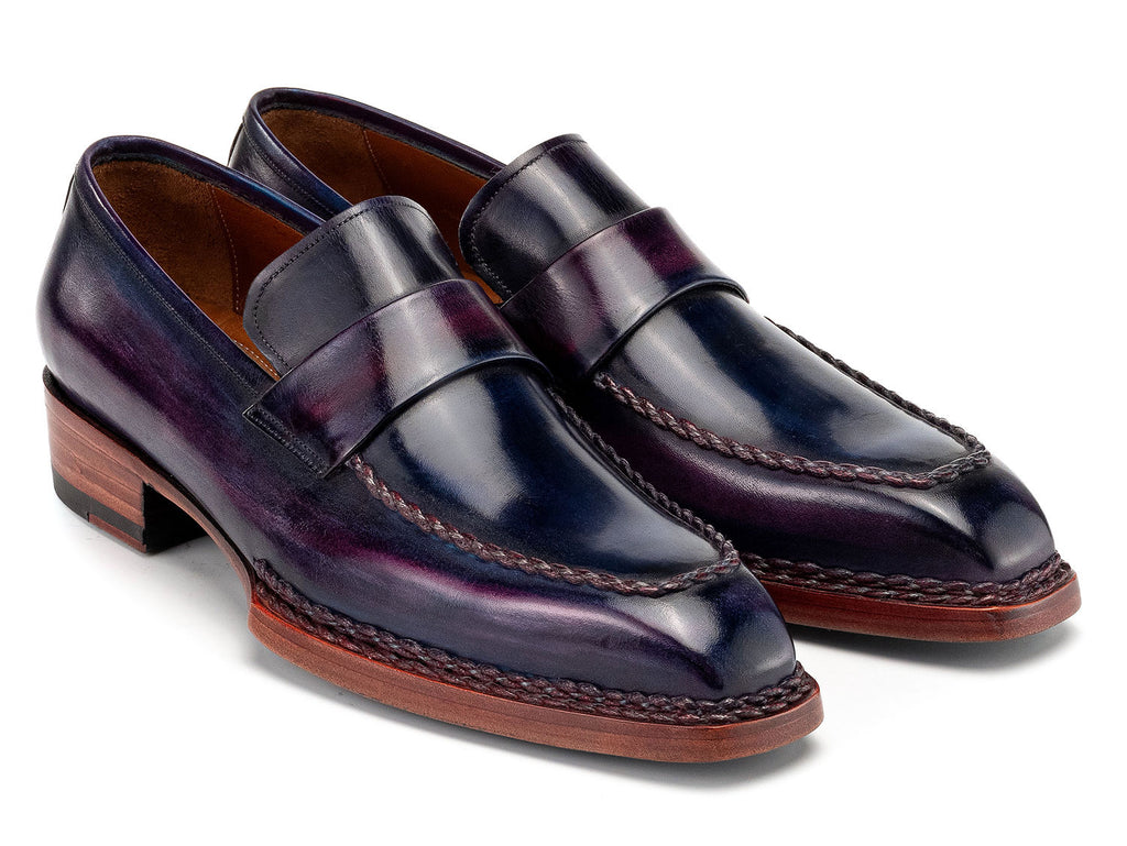 Paul Parkman Men's Norwegian Welted Purple Patina Loafers (ID#8503-PRP)