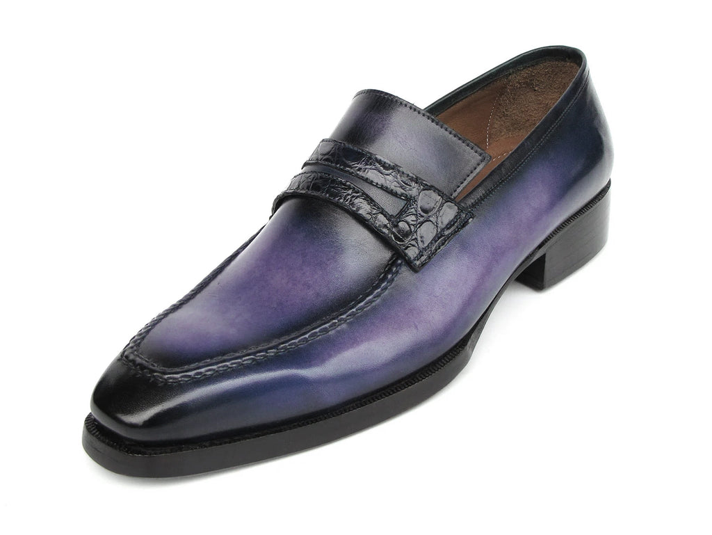 Paul Parkman Men's Purple Patina Handmade Loafers (ID#6944-PRP)