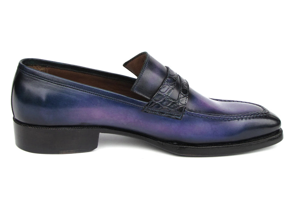 Paul Parkman Men's Purple Patina Handmade Loafers (ID#6944-PRP)