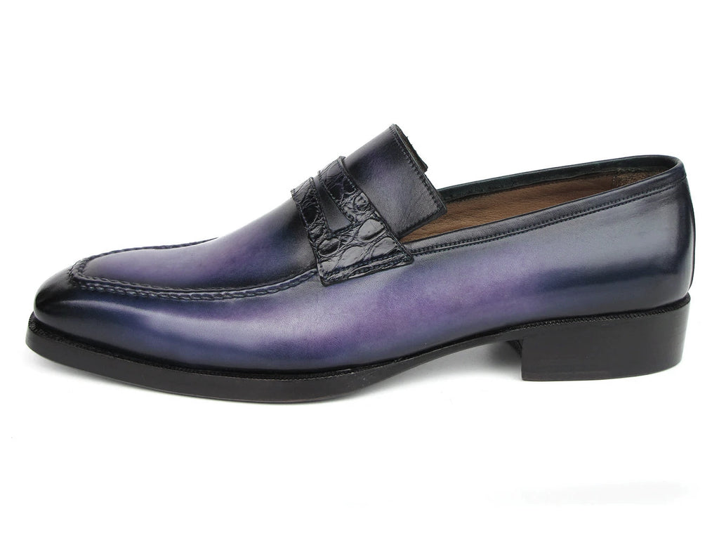 Paul Parkman Men's Purple Patina Handmade Loafers (ID#6944-PRP)
