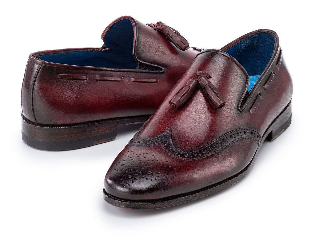 Paul Parkman Men's Wingtip Tassel Loafers Bordeaux (ID#WL34-BRD)