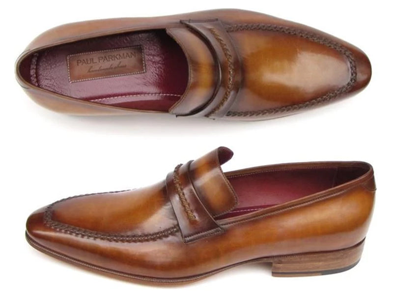 Paul Parkman Men's Loafer Brown Leather Shoes (ID#068-CML)