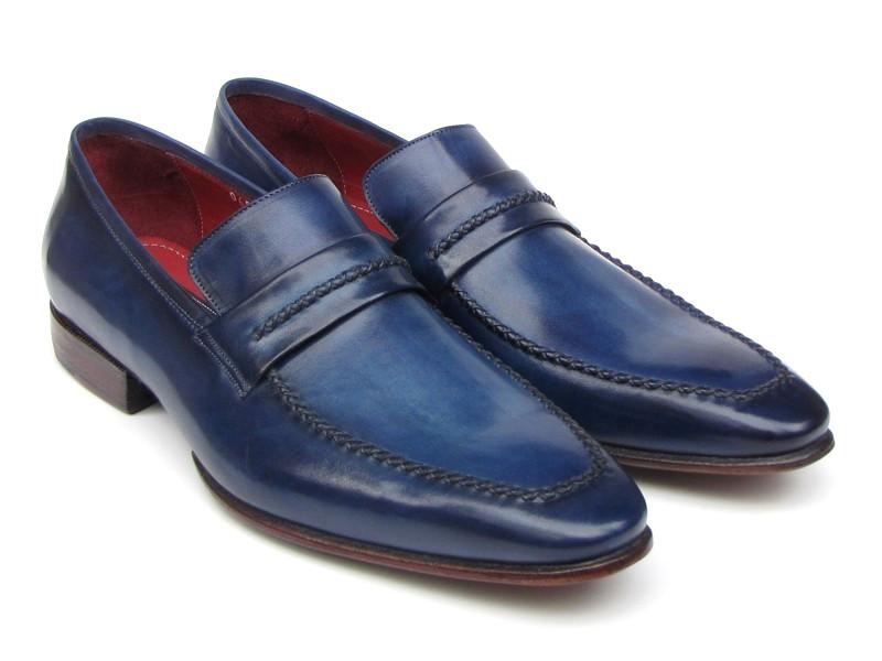 Paul Parkman Men's Loafer Shoes Navy (ID#068-BLU)