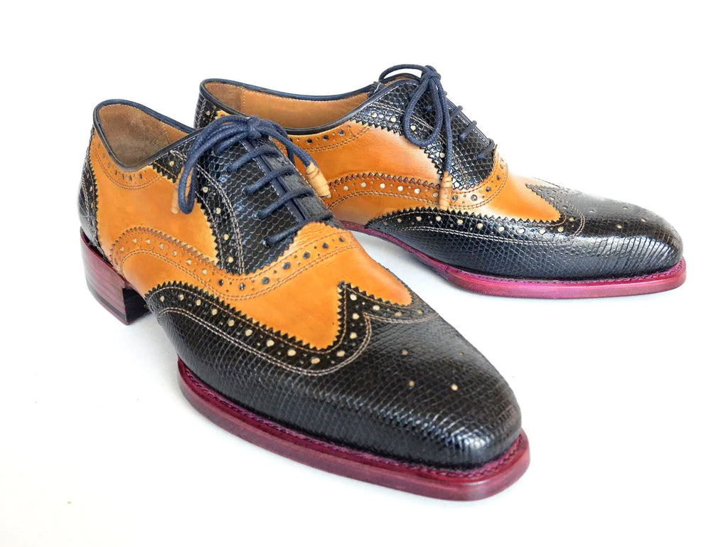 Paul Parkman Genuine Iguana & Leather Wingtip Oxfords (ID#Y-AIC-66IG57)