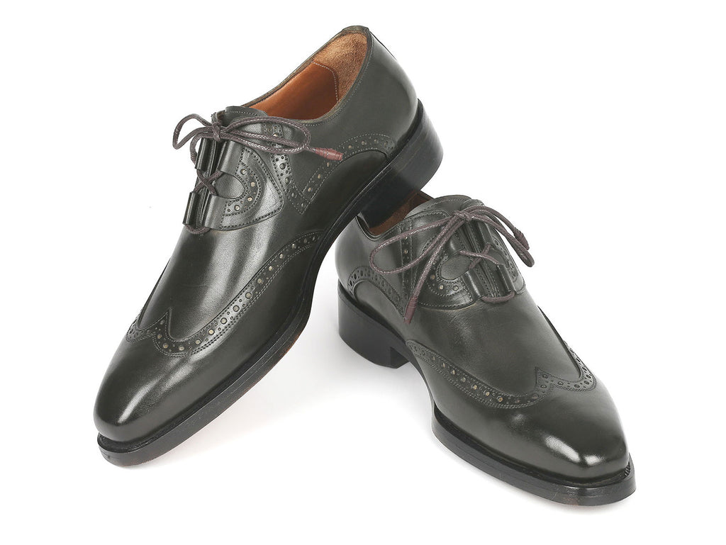 Paul Parkman Goodyear Welted Ghillie Lacing Brogues Dark Green (ID#2955-DRKGRN)