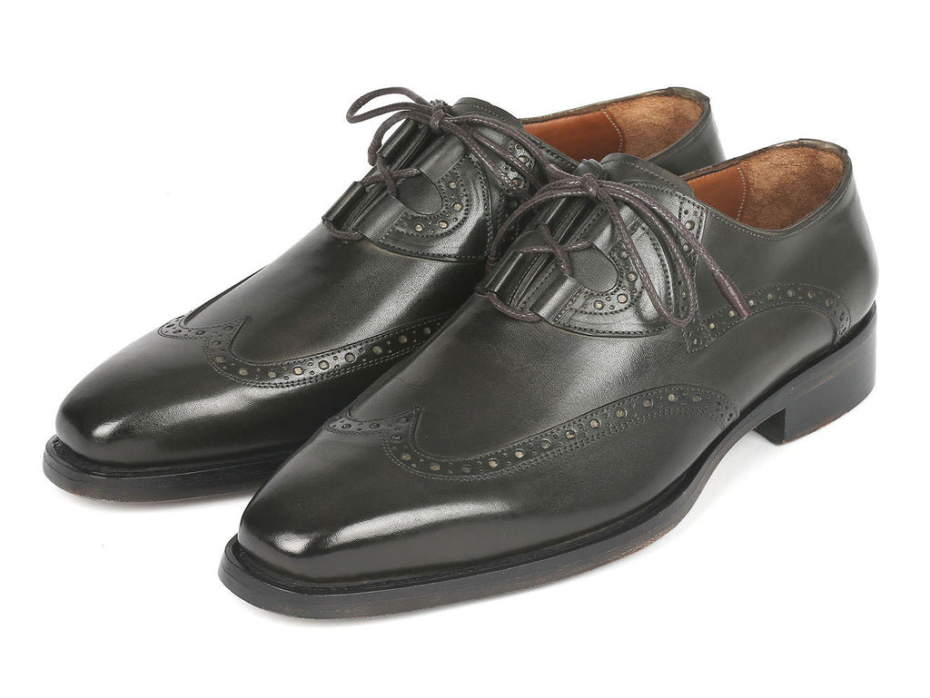 Paul Parkman Goodyear Welted Ghillie Lacing Brogues Dark Green (ID#2955-DRKGRN)